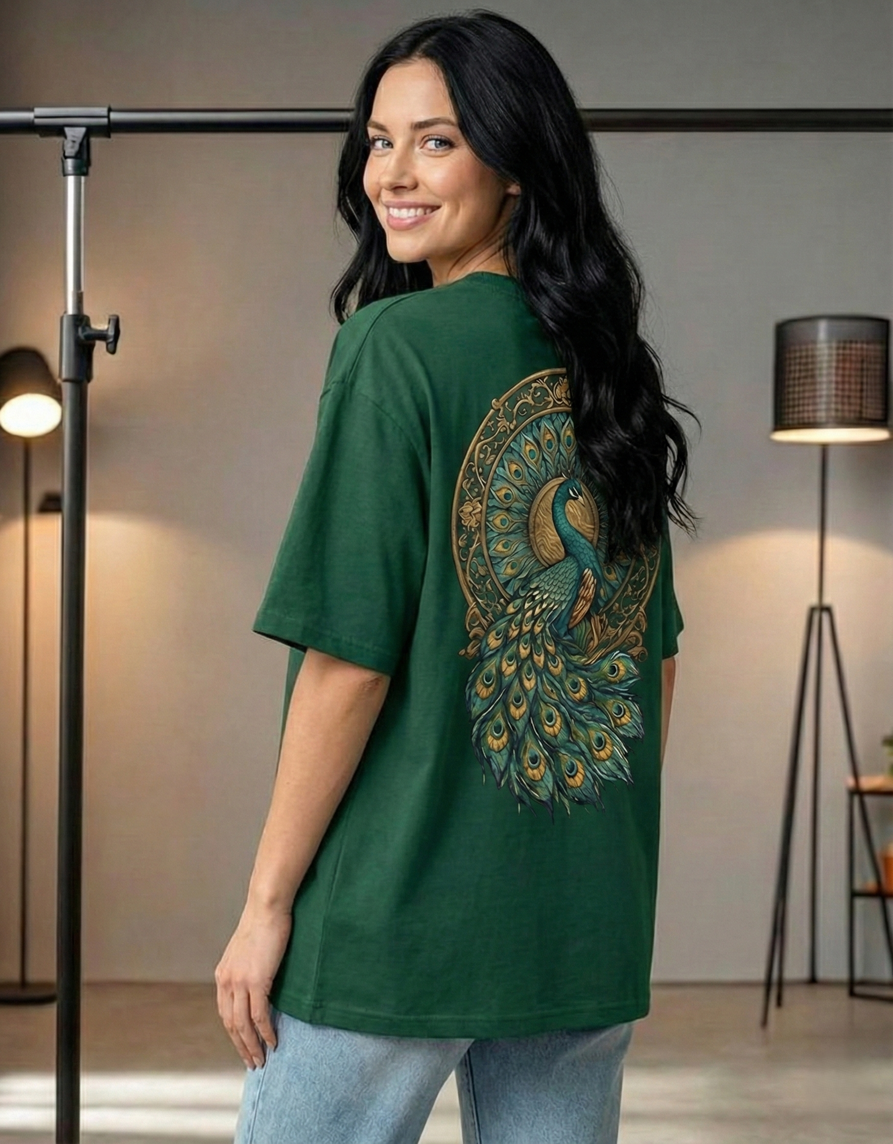 Peacock Unisex Oversized Classic T-Shirt