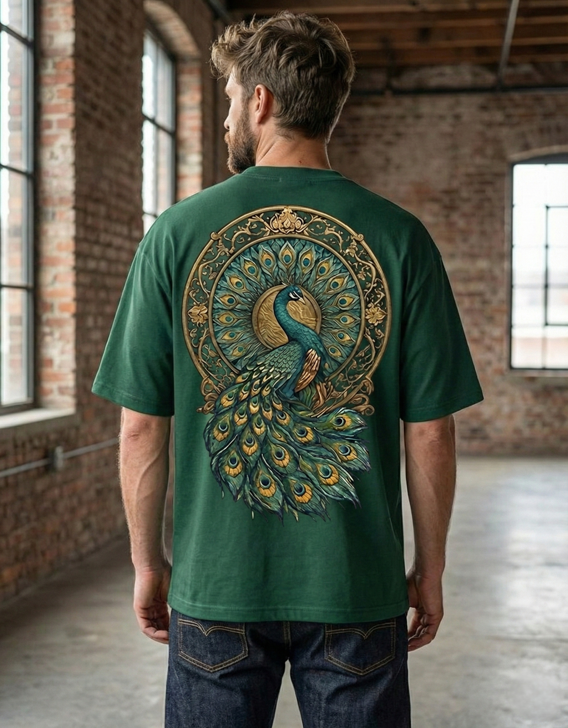 Peacock Unisex Oversized Classic T-Shirt